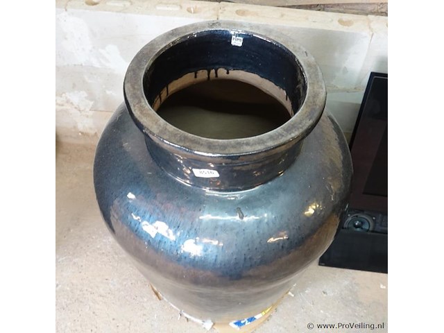 Ptmd zeer grote geglazuurd terracotta pot - afbeelding 3 van  5