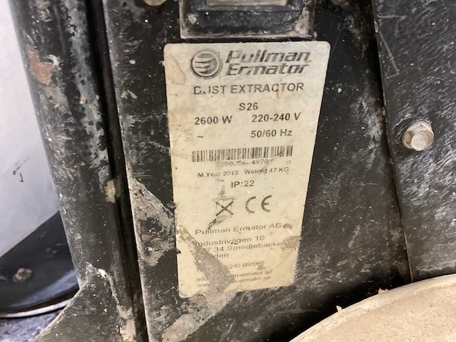 Pullman ermator s26 industriële stofzuiger - afbeelding 3 van  3