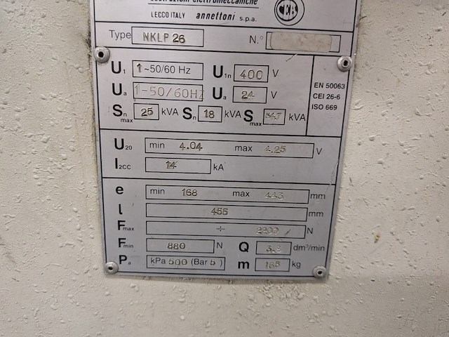 Puntlasapparaat sostruzioni elettromeccaniche, nklp26 - afbeelding 7 van  10