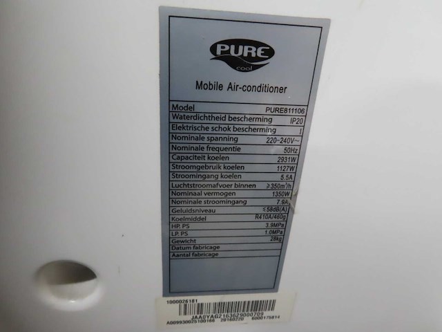 Pure - pure811106 - mobiele airco - afbeelding 3 van  3