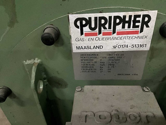 Puripher earu 310 centrifugaal beademingsapparaat - afbeelding 3 van  4