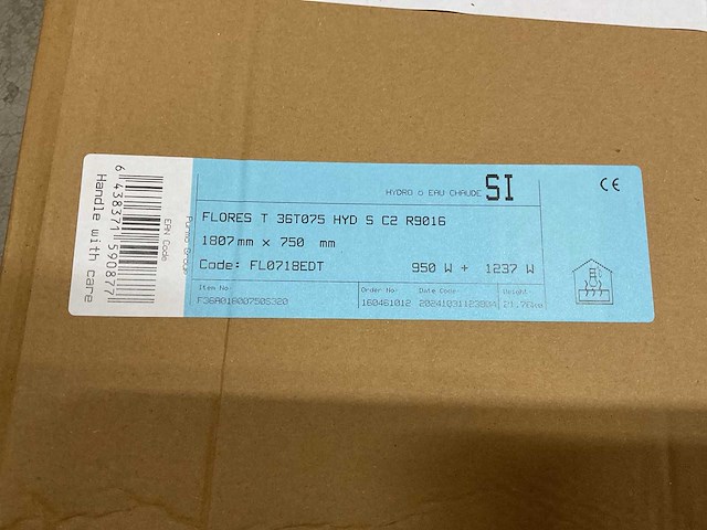 Purmo flores t (1237w + 950w) 1807x750mm designradiator met blower (2x) - afbeelding 3 van  5