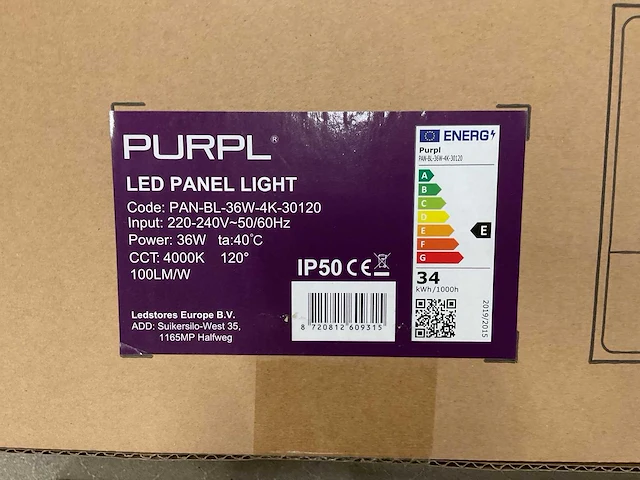 Purpl pan-bl-36w-4k-30120 led paneel met opbouwframe (4x) - afbeelding 3 van  5