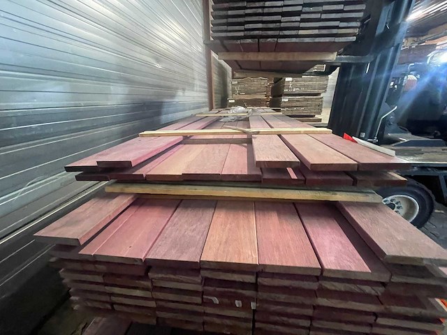 Purple heart planken geschaafd 3350x120x21mm (13x) - afbeelding 3 van  3