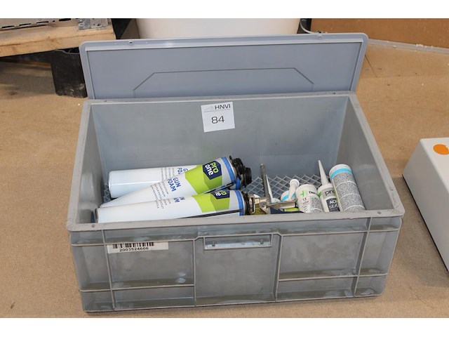 Purschuim en kitten in kunststof krat. - afbeelding 1 van  3