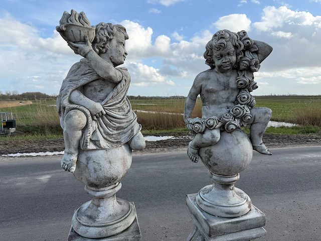Putti op sokkel(2x) - afbeelding 4 van  6