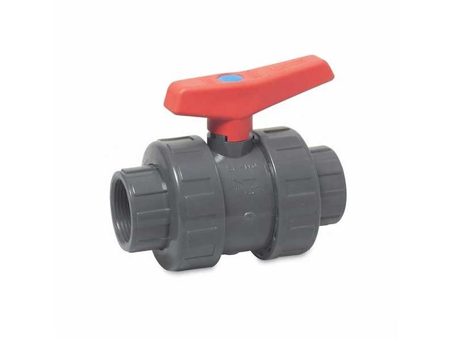 Pvc kogelkraan 2.5 inch 10 bar dn65 grijs type 2050 - afbeelding 1 van  5