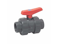 Pvc kogelkraan 2.5 inch 10 bar dn65 grijs type 2050 - afbeelding 1 van  5