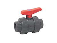Pvc kogelkraan 2.5 inch 10 bar dn65 grijs type 2050 - afbeelding 1 van  6