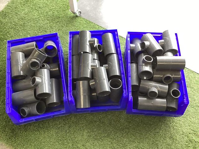 Pvc koppelingen geperst, grijs - afbeelding 1 van  5