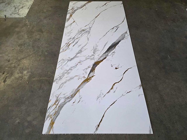 Pvc wit marmer paneel wit/goud (10x) - afbeelding 2 van  8