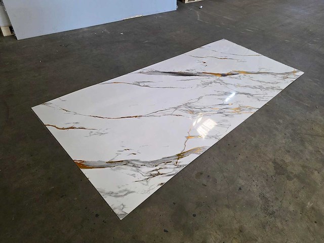 Pvc wit marmer paneel wit/goud (5x) - afbeelding 1 van  8