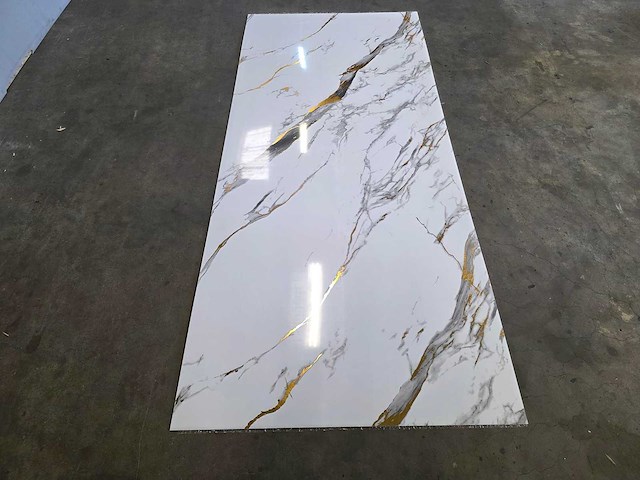 Pvc wit marmer paneel wit/goud (5x) - afbeelding 3 van  8