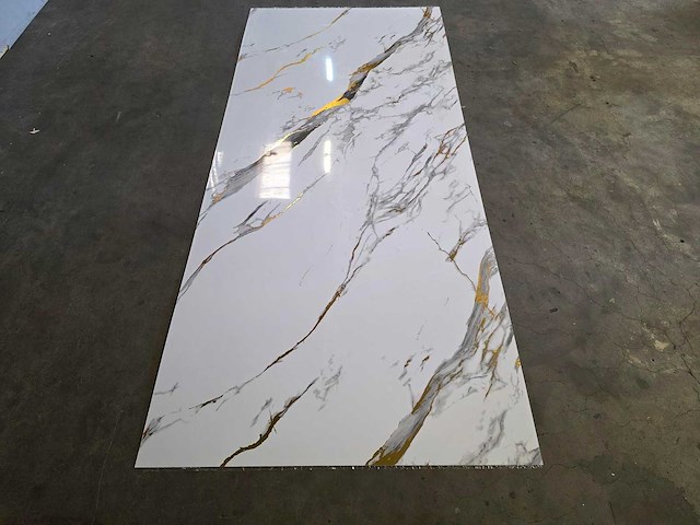 Pvc wit marmer paneel wit/goud (5x) - afbeelding 4 van  8