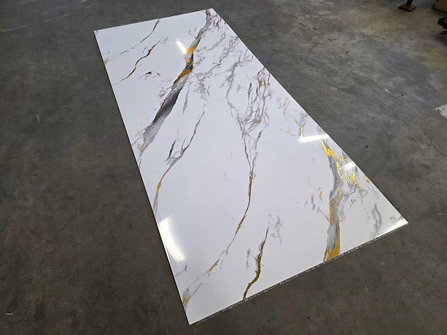 Pvc wit marmer paneel wit/goud (5x) - afbeelding 5 van  6