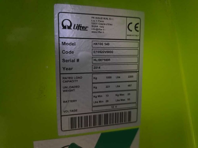 Q lifter - 2014 - hx10e 540 - elektrische palletwagen - afbeelding 8 van  9