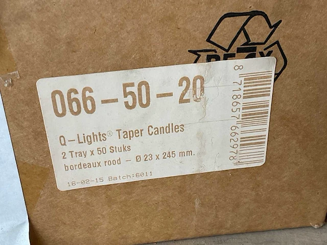 Q-lights doos á 2x50 stuks dinerkaarsen (14x) - afbeelding 2 van  3