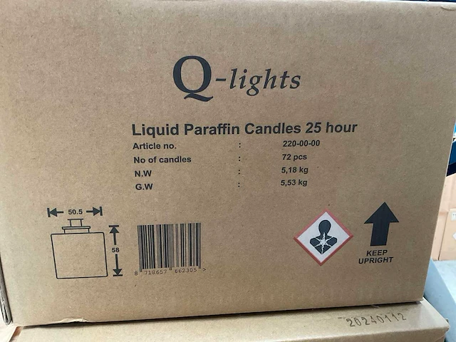 Q-lights liquid paraffin 25 hour oliekaars navulling (432x) - afbeelding 2 van  3