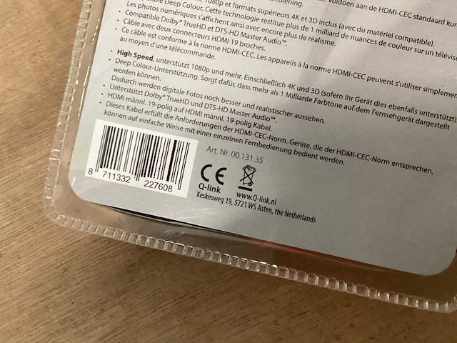 Q-link hdmi kabel, high speed, lengte 3 meter - afbeelding 4 van  4