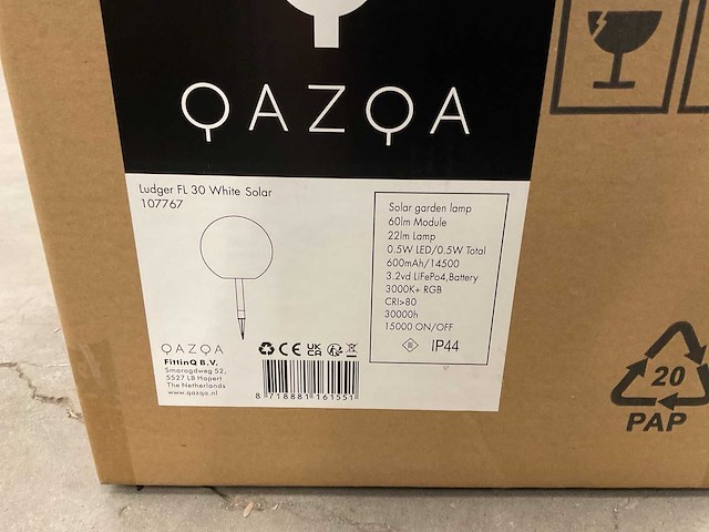 Qazqa ludger fl 30 solar 107767 tuinlamp (2x) - afbeelding 6 van  6