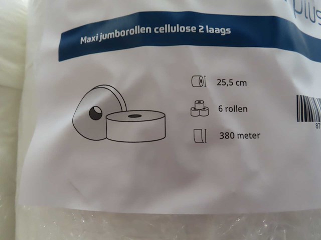 Qbic-line - maxi jumbo cellulose - rol toiletpapier (72x) - afbeelding 2 van  2
