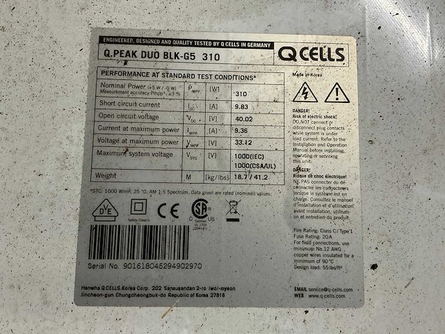 Qcells q peak duo blk-g5 310 zonnepaneel (6x) - afbeelding 5 van  5