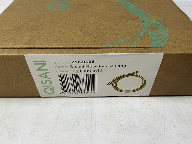 Qisani - flow - anti-twist doucheslang - gold 150 cm - afbeelding 3 van  4