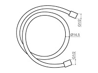 Qisani - flow - anti-twist doucheslang - zwart 150 cm - afbeelding 2 van  4