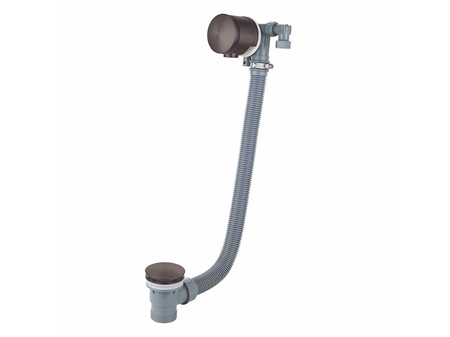 Qisani - flow - badplug en vulcombinatie - gun metal - afbeelding 1 van  2