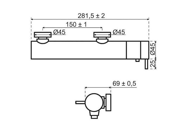 Qisani - flow - douchethermostaat - copper - afbeelding 2 van  2