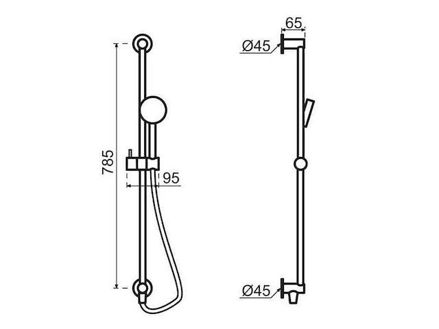 Qisani - flow - glijstangset - gun metal - afbeelding 2 van  3