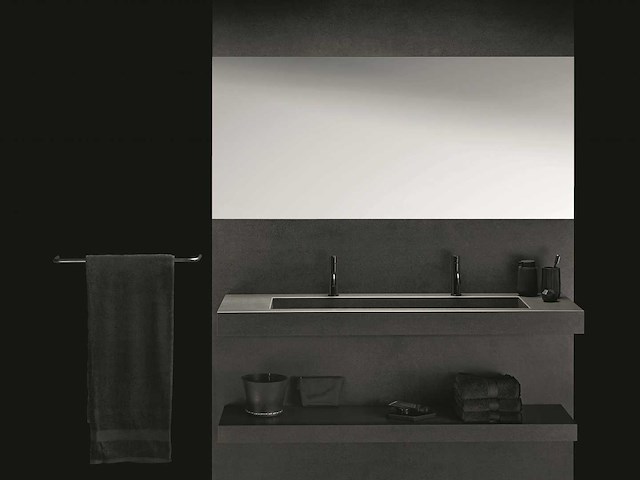 Qisani - flow - handdoekrek - gun metal 60 cm - afbeelding 2 van  3