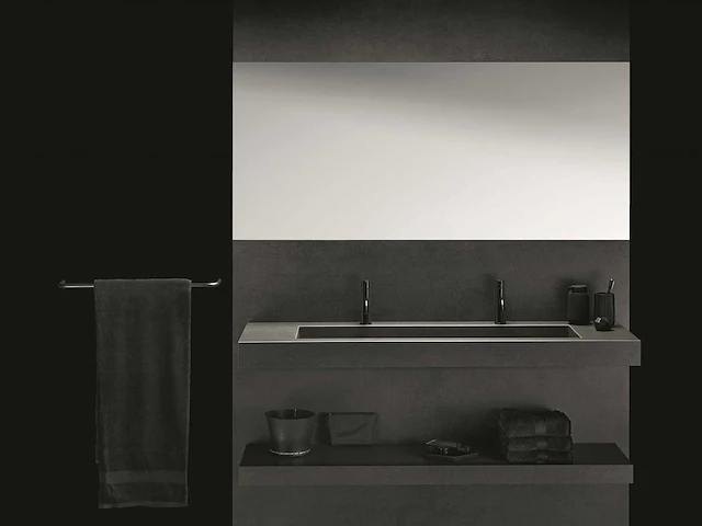 Qisani - flow - handdoekrek - gun metal 60 cm - afbeelding 2 van  5