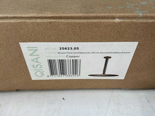 Qisani - flow - hoofddouche met plafondarm - copper 30 cm - afbeelding 3 van  4