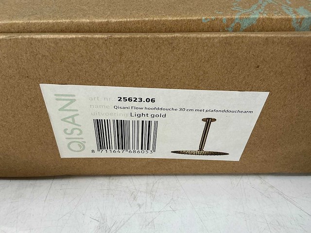 Qisani - flow - hoofddouche met plafondarm - gold 30 cm - afbeelding 3 van  4
