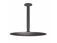 Qisani - flow - hoofddouche met plafondarm - gun metal 25 cm