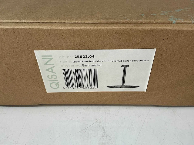 Qisani - flow - hoofddouche met plafondarm - gun metal 30 cm - afbeelding 3 van  4