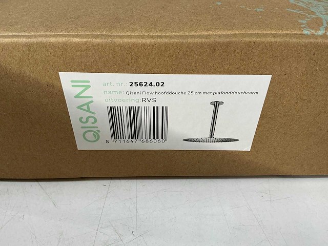 Qisani - flow - hoofddouche met plafondarm - rvs 25 cm - afbeelding 3 van  4