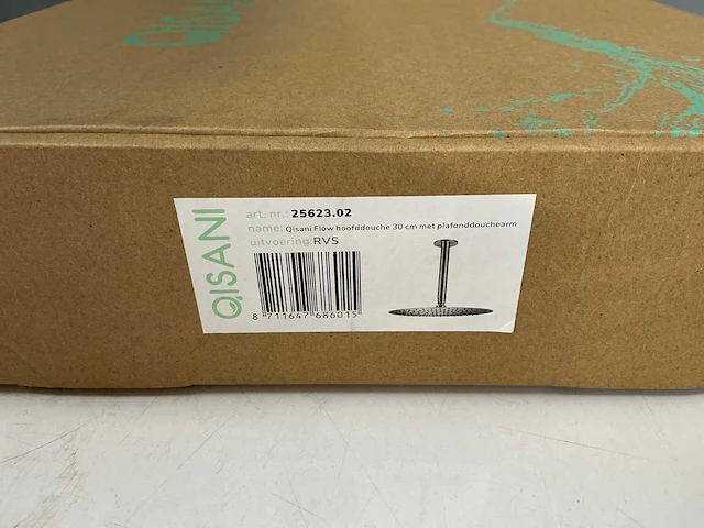 Qisani - flow - hoofddouche met plafondarm - rvs 30 cm - afbeelding 3 van  4