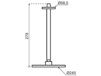 Qisani - flow - hoofddouche met plafondarm - zwart 25 cm - afbeelding 2 van  4
