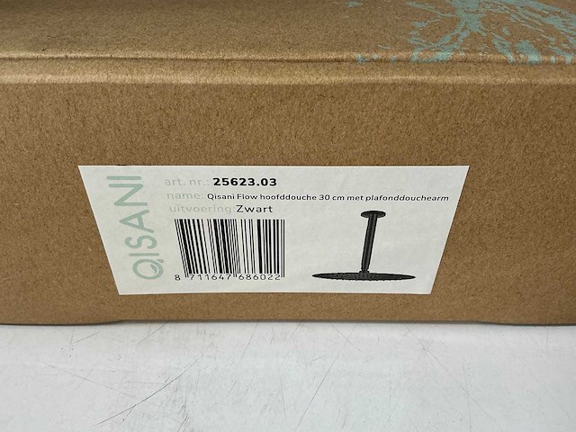 Qisani - flow - hoofddouche met plafondarm - zwart 30 cm - afbeelding 3 van  4