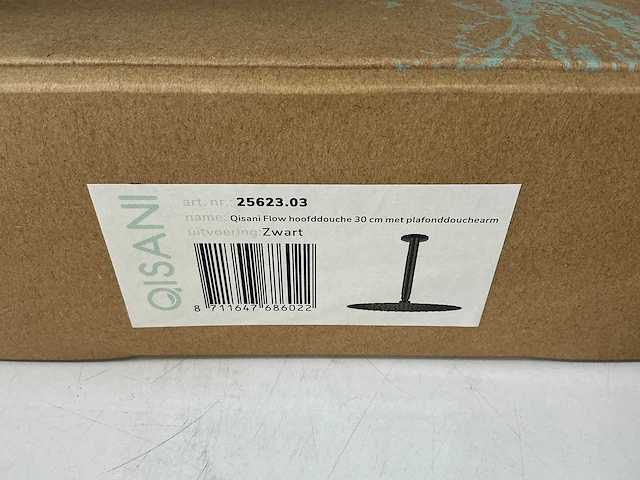 Qisani - flow - hoofddouche met plafondarm - zwart 30 cm - afbeelding 3 van  4