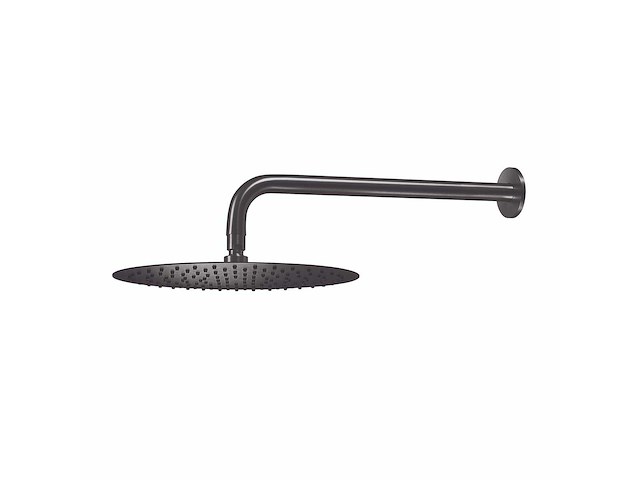 Qisani - flow - hoofddouche met wandarm - gun metal 25 cm - afbeelding 1 van  4