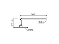 Qisani - flow - hoofddouche met wandarm - gun metal 25 cm - afbeelding 2 van  4
