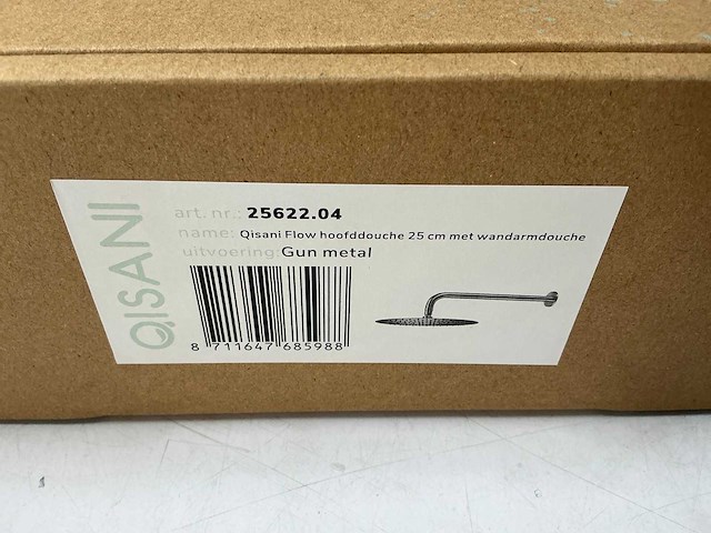 Qisani - flow - hoofddouche met wandarm - gun metal 25 cm - afbeelding 3 van  4