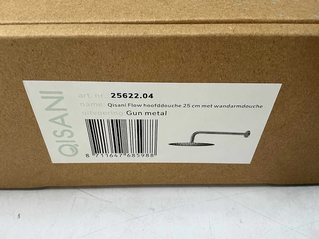 Qisani - flow - hoofddouche met wandarm - gun metal 25 cm - afbeelding 3 van  4