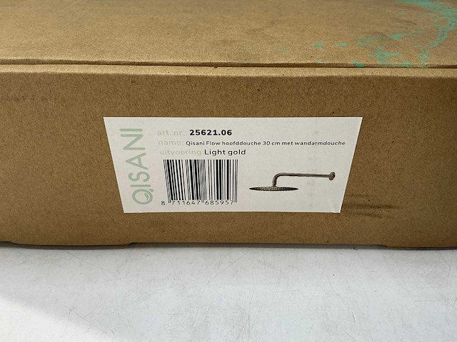 Qisani - flow - hoofddouche met wandarm - light gold 30 cm - afbeelding 3 van  4