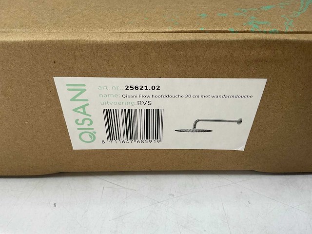 Qisani - flow - hoofddouche met wandarm - rvs 30 cm - afbeelding 3 van  4