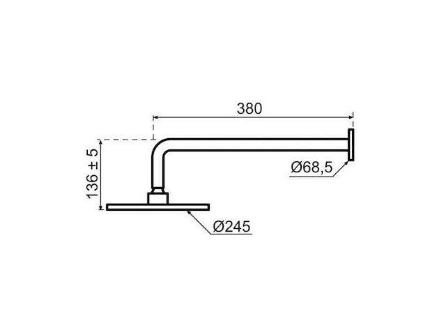 Qisani - flow - hoofddouche met wandarm - zwart 25 cm - afbeelding 2 van  4