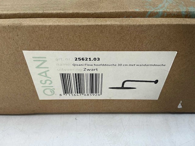 Qisani - flow - hoofddouche met wandarm - zwart 30 cm - afbeelding 3 van  4